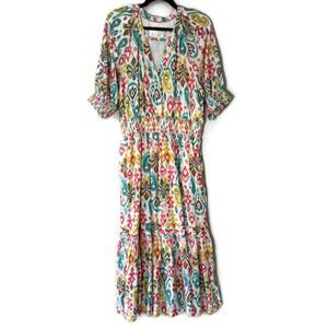Anthropologie Nancy Print Felipa Midi Dress Size Large